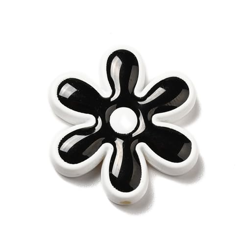 Ipotkitt 20 Pcs Opaque Acrylic Snowflake Beads with Enamel Flower Plastic Spacer Loose Beads Random Color Snowflake Shaped Beads for DIY Jewellery Making - Image 4