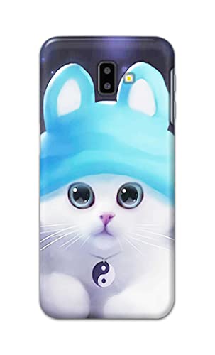 Image of Chinese Cutie Kitten Cat Big Eyes Lovely Girl Ears Hard Back Case Cover for Samsung Galaxy J6 Plus (2018) (6.0 inch), SM-J610FN / DS Back Cover -(J5) VNS2221