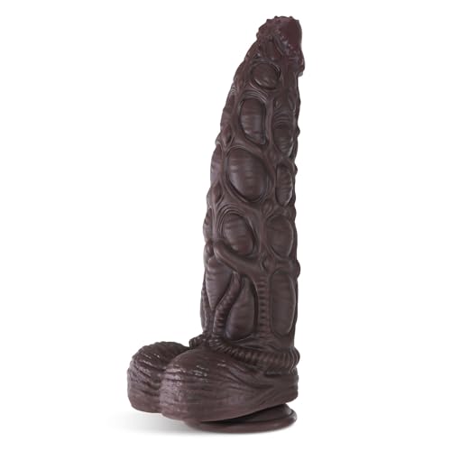 Image of ferch 13.6 Inch Realistic Girth Huge Thick Dildo, Real Skin Dual Density Silicone Monster Dildo with Strong Suction Cup for Hands-Free Play, G-spot Dildo Anal Sex Toys for Men Women