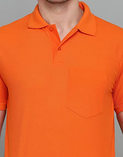 Image of INKKR Men's Polo Neck Half Sleeve Cotton Blend Regular Fit T-Shirt With Pocket