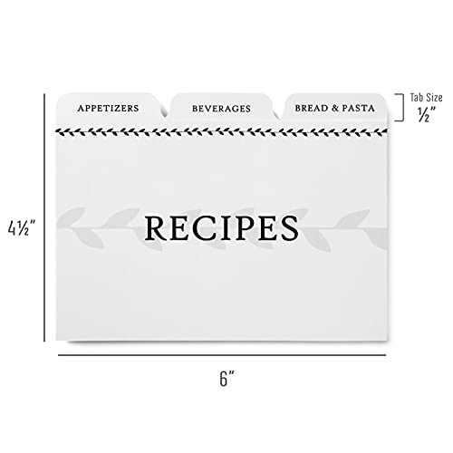Jot & Mark Recipe Card Dividers | 24 Tabs Per Set, Works With 4X6 Inch Cards, Helps Organize Recipe Box (Classic) #TOP4