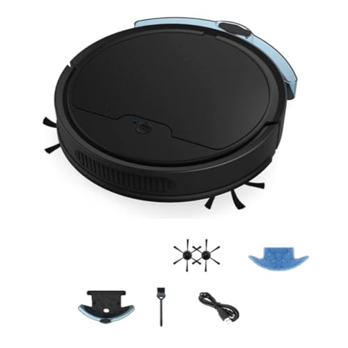 Lbvzxkad Robot de Barrido Inteligente, Mini Barredora DoméStica, Barre y, Aspiradora InaláMbrica, Robots de Barrido (Negro)