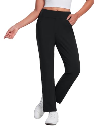 baleaf Women's Fleece Lined Pants Stretch Water Resistant Winter Thermal Travel Pants Cold Weather Gear Pockets Work Golf