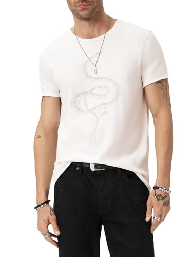 T-shirt John Varvatos à broderie fine homme fini les hauts basiques sans forme