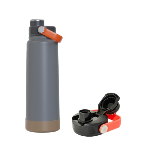 Image of Rabitat Hyde Vacuum Insulated Stainless Steel Water Bottle 1000 ml | Double Wall Vacuum Insulation | 18 /8 Food Grade Steel | Leak Proof | Wide Mouth | Ring Handle | BPA Free | Phantom Black