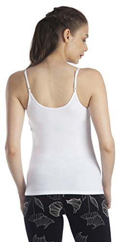 Image of Lavos Women's 2 Way Camisole V-Neck, Round Spaghetti Slip| Bamboo Cotton Anti Microbial 4-Way Stretchable
