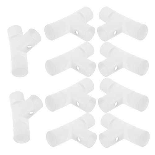 HONITANO 10 Piezas Conector de 3 Vías Blanco para Marco de Bañera Plegable, Accesorio de Repuesto de Plástico, 10 Piezas para Instalación y Reparación de Soporte de Cubo de Baño, Compatible