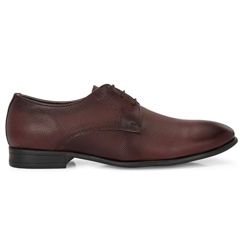 Image of Blue Leather by Centrino Lace-up Men's Formal Shoe | Stylish with Soft Cushioned Insole | Trendy Lace-Up Design | Durable Leather with Anti-Skid Sole | Perfect for Formal Wear (4039)