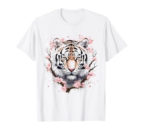 Tigre Animal Nature Motif Art Abstrait Visage Tigre T-Shirt