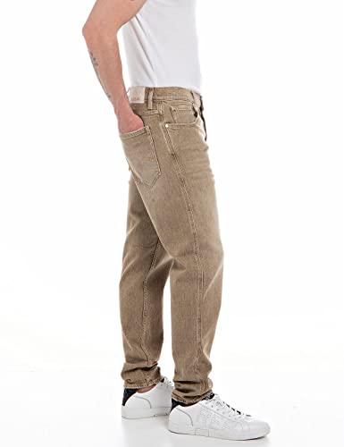 Replay Herren Jeans Sandot Tapered-Fit, Desert 613 (Beige), 30W/30L – Ansicht 4