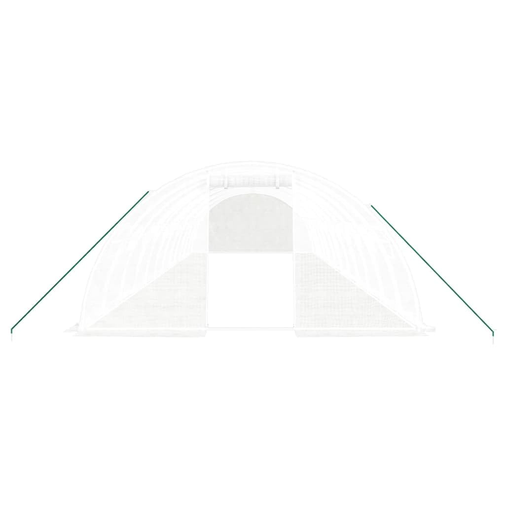 Homgoday Invernadero con Estructura de Acero Blanco 48 m² 12x4x2 m, Invernadero Caseta Jardín Terraza Plantas Semilla Cultivo Huerto Verduras Cubierta Casero
