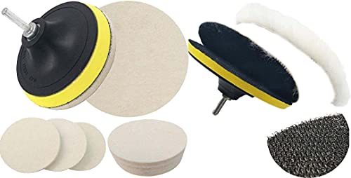 Image of DIY Crafts 1 Set, 7 inch inch Backing + Felt Pad + Nut, Wax Car Polishing Buffing Pad Wool Pad Kit and Felt Pads w (1 Set, 7 inch inch Backing + Felt Pad + Nut)