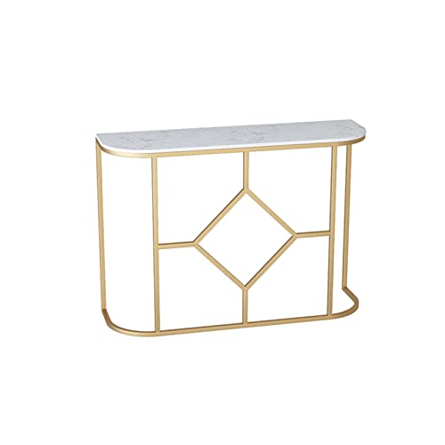 AHRITA Tables Basse Table Console pour La Maison, Table De Canapé en Marbre Doré, Table Étroite Moderne, Table De Porche, Table De Décoration du Hall D'entrée