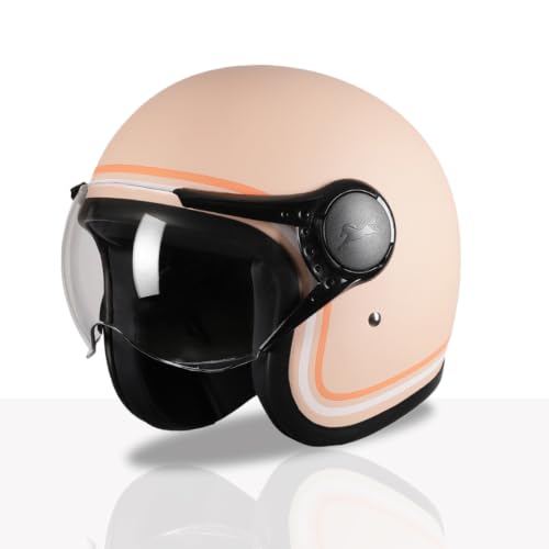 Image of TVS MissFit Women's Open Face Helmet | Lightweight Shell | Pastel Colors Designed Exclusively for Women | Extreme Comfort Fit for Girls | Clear Visor | DOT & ISI Certified