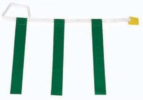MARTIN Sports DOZEN PACK (12) Adjustable Flag Football Belts; Quick Release, One-Piece Design with 3 Flags (Green, Youth)