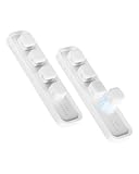 iWALK Magnetic Cable Holder, Reusable Adhesive Desktop Cord Organizer for 2-6mm Cables,4 Clips for Lightning & USB C/Micro Cables,Sticks to Wood,Glass,Metal, Marble, 2-Pack,White
