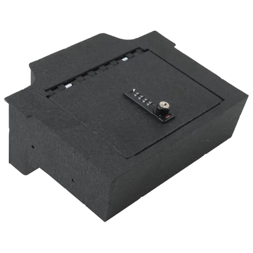 Center Console Safe Vault - KEREN Console Gun Safe Box Compatible with RAM 1500/2500/3500 LARAMIE/BIGHORN/POWERWAGON 2019-2026, 4-Digit Combination Lock with key