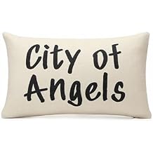 TwoDays Stockholm City of Angels Pillow Cover - Modern Style Chic Room Decor, Trendy Word Print Throw Pillow for Apartment & Dorm, Luxury Fashion Aesthetic Case for Home Bedroom