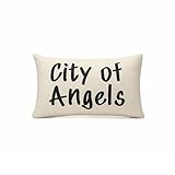 TwoDays Stockholm City of Angels Pillow Cover - Modern Style Chic Room Decor, Trendy Word Print Throw Pillow for Apartment & Dorm, Luxury Fashion Aesthetic Case for Home Bedroom