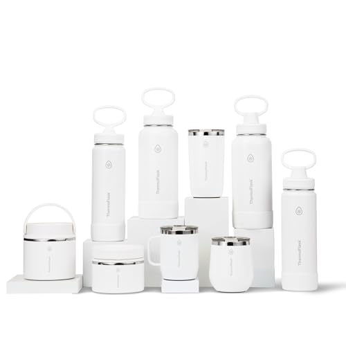 Image of ThermoFlask Insulated Food Jar with Leakproof Lid (12 oz, White) - Stainless Steel Food Containers for Hot & Cold Meals, Lunch, Soup & Snacks