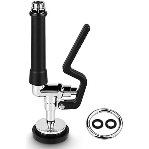 COOLWEST Pre-Rinse Sprayer Head with Hand Grip for Commercial Kitchen Sink Faucet, High Pressure Dish Spray Valve Nozzle Replacement Kit for Wall Mount Commercial Faucet Cover