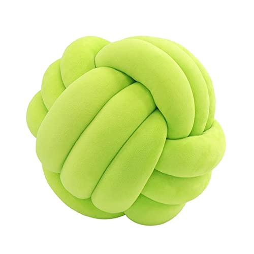 Edumov Cojín para nudos, cojín de nudos, cojín tejido a mano, cojín de peluche, escandinavo, cojín decorativo nudo, cojín anudado para sofá, cama, habitación, verde hierba, 20 cm