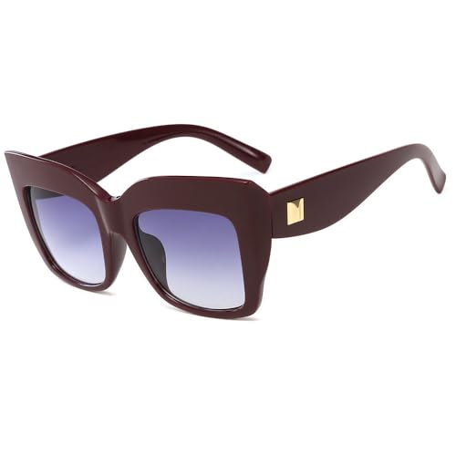 Lunettes de soleil cat's eye pour femmes et hommes avec monture rétro en métal et protection UV400