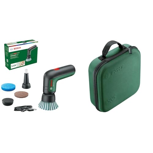 Bosch Home & Garden Brosse de Nettoyage électrique UniversalBrush(Batterie intégrée de 3,6 V, câble Micro USB 4 Accessoires de Nettoyage fournis, dans Un...