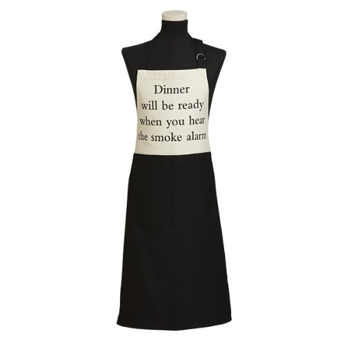 Fairmont and Main Quips and Quotes Apron Dinner Will Be Ready When, Black and Cream