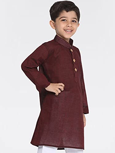 Image of VASTRAMAY Men's Maroon Pure Cotton Kurta - (VASMK070MA) for Size - 36