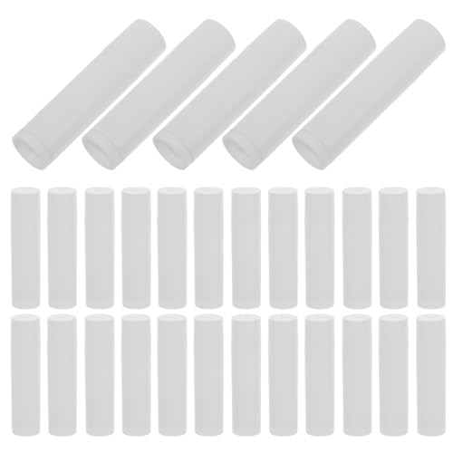 PATKAW 50 Piezas Contenedor Plástico Blanco de 5 G para Bálsamo Labial, Tubo Recargable de Almacenamiento para DIY y Manualidades Tapa Plana