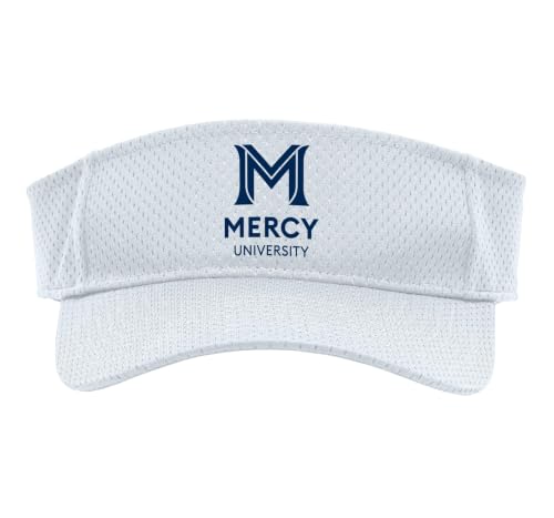 Mercy University Mavericks M Logo Sport Sun Visor, Adult, One Size, White