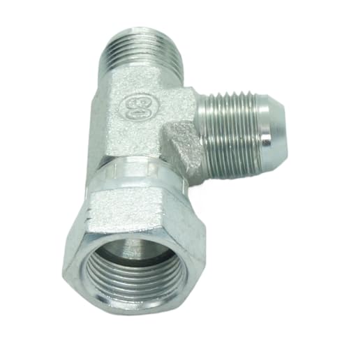 Image of 1 Piece Steel JIC Flare Tube Fitting,Tee Swivel Run 1 /2 JIC (3 /4 inch-16 Threads)