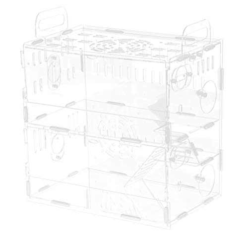 Homozy 61B6F559D77781D17E2B0CDA7E59627F Acrylic Hamster House Mouse Habitat Mice Transparent Cage Small Pet Supplies,Durable thumb #7