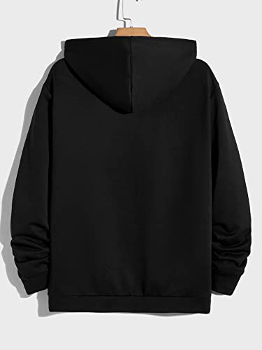 WDIRARA Men's Bear Print Drawstring Hoodie Reflective Drop Shoulder Long Sleeve Pullover Hooded Sweatshirt2
