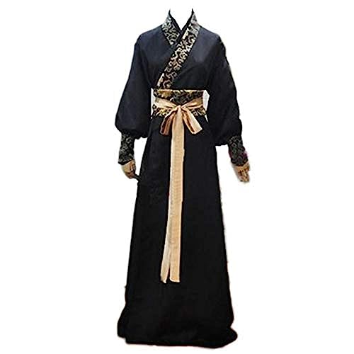 Kimono japonés negro y dorado para hombre disfraz tradicional chino S a 3XL