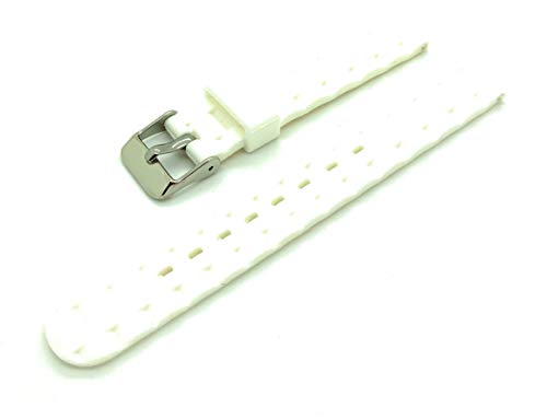 16mm Rubber Silicone Watch Band (White)