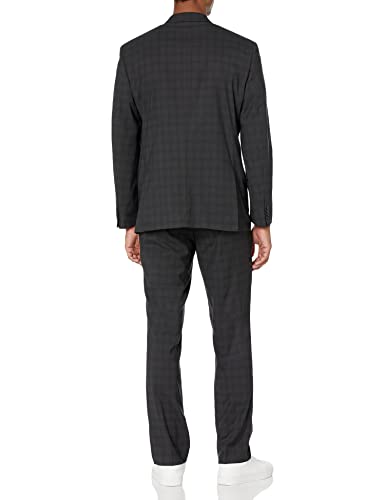 Kenneth Cole Reaction Men's 32" Finished Bottom Suit, Light Grey Plaid, 36R #TOP1