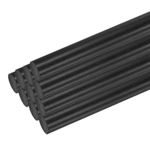 Image of uxcell 10 Pcs Black Plastic Rods 40 x 304mm ABS Styrene Round Stick Round Solid Bar DIY Model for DIY Toys Building Making Architectural Model Making