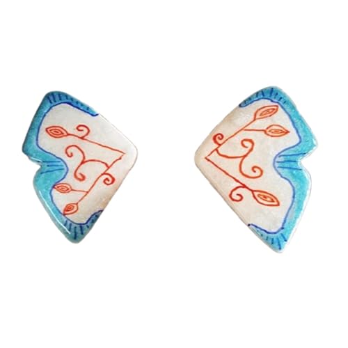 Pendientes de mariposa hechos en cerámica y pintado a mano