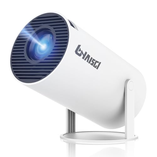 Mini proyector, proyector de video 4K 1080P, proyector portátil con doble banda WIFI6 Bluetooth 5.2 180° giratorio, Android 13.0 corrección trapezoidal automática de 150 pulgadas