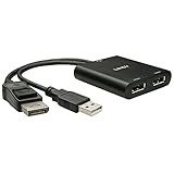 Lindy 2 Port 4K 60Hz DisplayPort 1.2 MST Hub, Connects 2 DP displays to a single PC or laptop, 3840x2160@60Hz, 7.1 Ch. Audio, AMD Eyefinity, NVIDIA Surround, Intel Collage Compatible