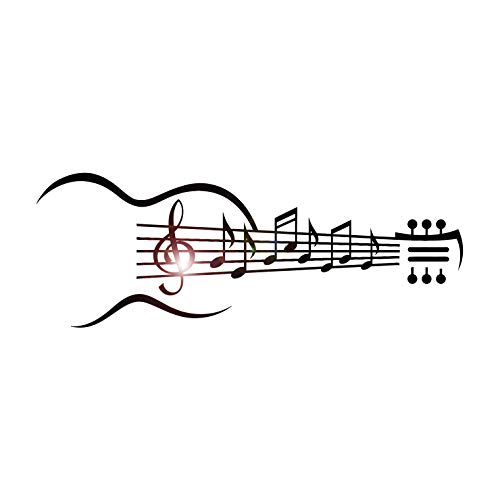 Large Vinyl Wall Decal Guitar Musical Instrument Music Notes Stickers