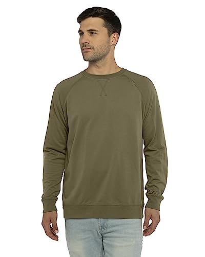 Next Level Unisex French Terry Raglan Crew M MILITARY GREEN