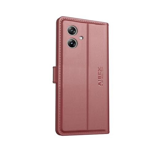 Image of AIBEX Compatible for Motorola G54 5G / Motorola G64 5G Flip Cover Leather Finish with Magnatic Closure | Inside TPU with Card Pockets | Wallet Stand | Complete Protection Flip Case -Brown