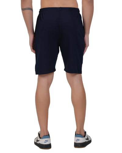 Image of LEELOUIS Men's Cotton Premium Shorts -2 Side Zipper Pockets | Idael for Gym,Travel for Daily Use