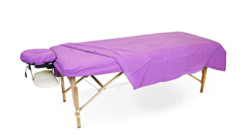 POLY-COTTON SPA Massage Table Sheets Covers 3 Pieces Full Set NO Wrinkling & Shrinking (Lavender)