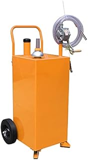 Winado 30 Gallon Portable Gas Caddy Fuel Storage Tank, Large Gasoline Diesel Can with Fuel Transfer Rotary Hand Pump, Hose, Wheels for Boat, ATV, Car, Tractors, Motorcycle