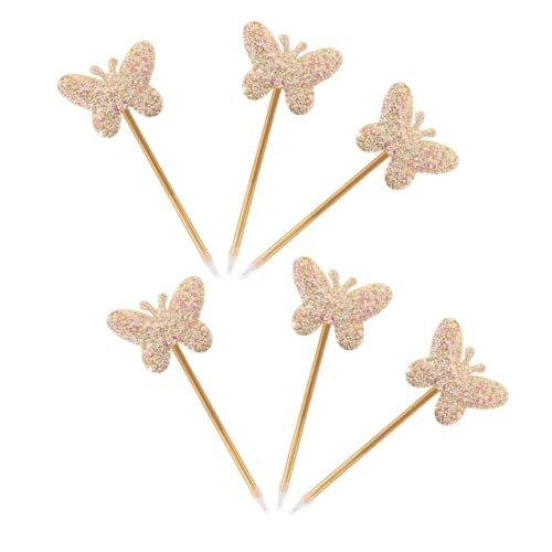 Ciieeo 6 bolígrafos gel mariposa brillo tinta neutral
