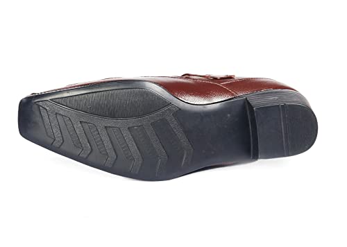 Image of BXXY Men's 2 inch Height Increasing Synthetic Material Formal Velcro Roman Sandals with Pu Sole.